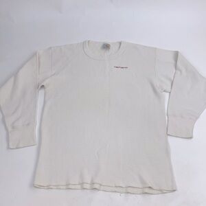 Carhartt Long Sleeve pullover top shirt Creme Front logo Size XL